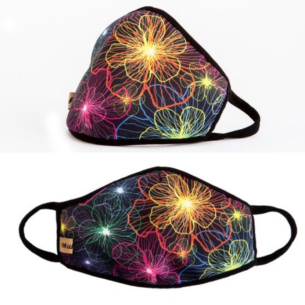 MADE IN USA, Neon Floral Face Mask - Picture 3 of 7